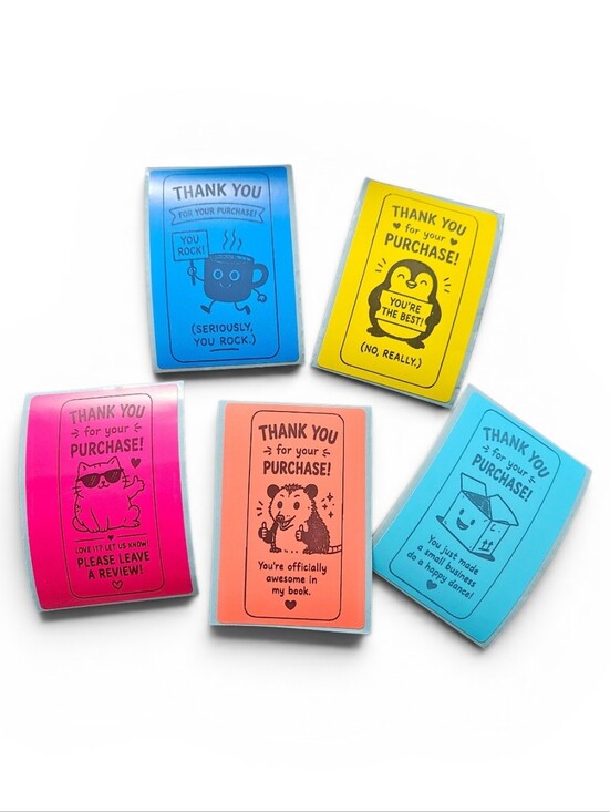 Other - Colorful Thank You Sticker Pack Of 50 Assorted Designs